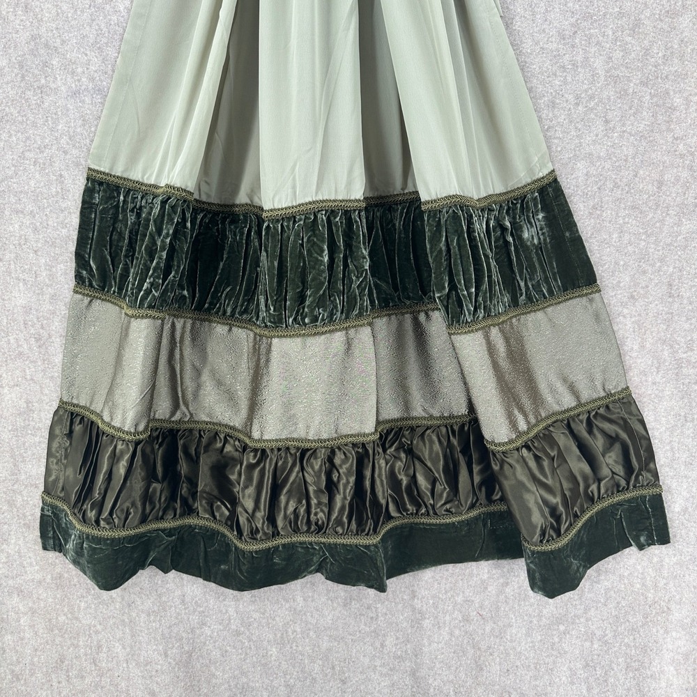 Chris Madden JCPenney Green Velvet Ruffle Tiered Curtain Panel 82x50